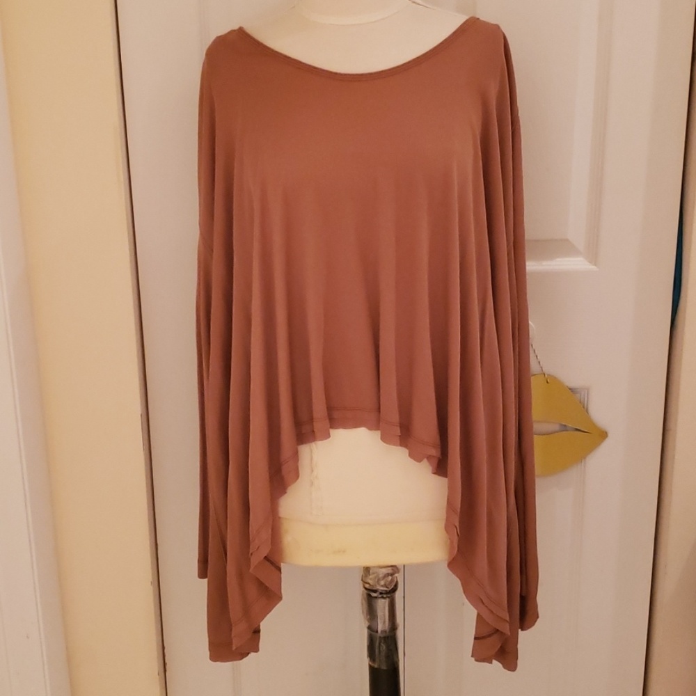 Free People Golden Mustard Drapey Long Sleeve Top